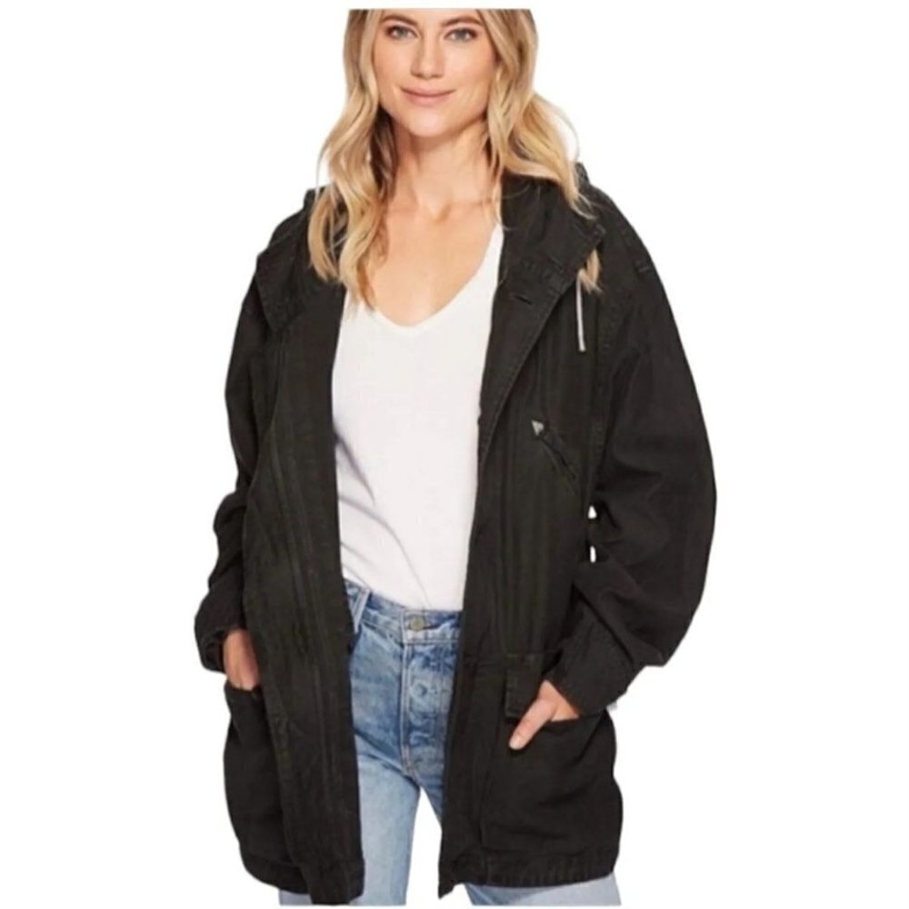 Free People Joshua Tree Anorak Oversized Military Canvas Jacket Size S